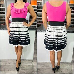 Candie's Fit & Flare Pink Striped A-Line Dress